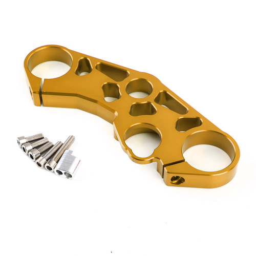 Lowering Triple Tree Front Upper Top Clamp for SUZUKI GSXR 600 750 1000 Gold Lowering Triple Tree Front Upper Top Clamp for SUZUKI GSXR 600 750 1000 Gold