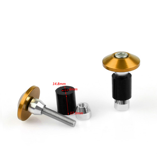 Universal Motorcycle Street Bike 7/8" Handlebar Grips Bar End Plugs Gold Generic Universal Motorcycle Street Bike 7/8" Handlebar Grips Bar End Plugs Gold Generic
