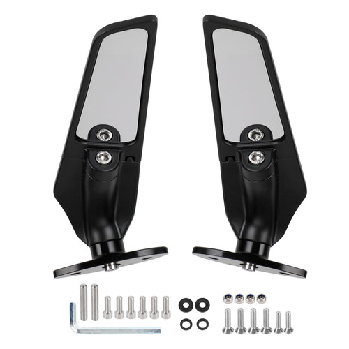 Adjustable Wing Fin Rearview Mirrors For Kawasaki Ninja 250 300 400 650 13-21 Adjustable Wing Fin Rearview Mirrors For Kawasaki Ninja 250 300 400 650 13-21