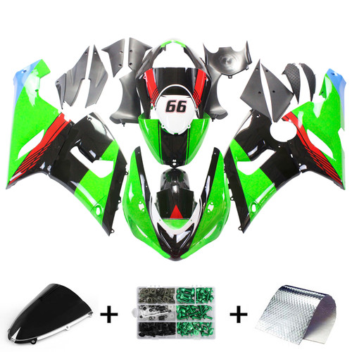 2005-2006 Kawasaki ZX6R 636 Amotopart Injection Fairing Kit Bodywork Plastic ABS #123