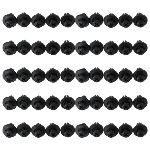 50pcs Fairing Panel Bolt Clip 6mm Plastic Screw Rivets Clips Black For Honda