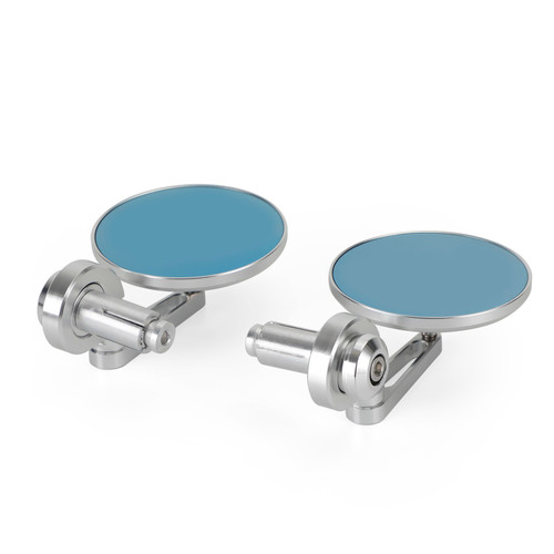 Aluminum Handlebar End Mirror 7/8"-1" Silver Short Arm BAR End 3" Round Mirrors Aluminum Handlebar End Mirror 7/8"-1" Silver Short Arm BAR End 3" Round Mirrors