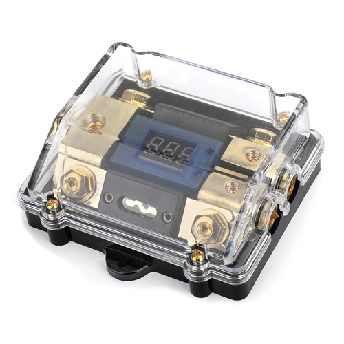 LED Display 1x0 IN 2x4GA OUT Distribution Block Fuse Holder LED Display 1x0 IN 2x4GA OUT Distribution Block Fuse Holder
