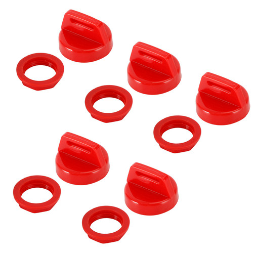 5 Pack Red Ignition Key Cover w/Nut For Polaris RZR XP 570 800 900 1000 5433534