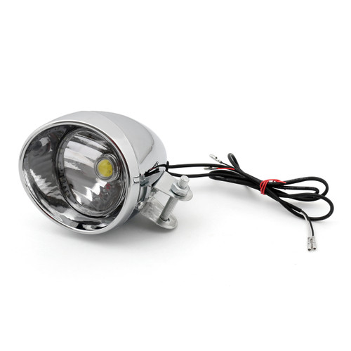 LED Angel Eye Headlight Harley Davidson Dyna Glide Chopper Chrome