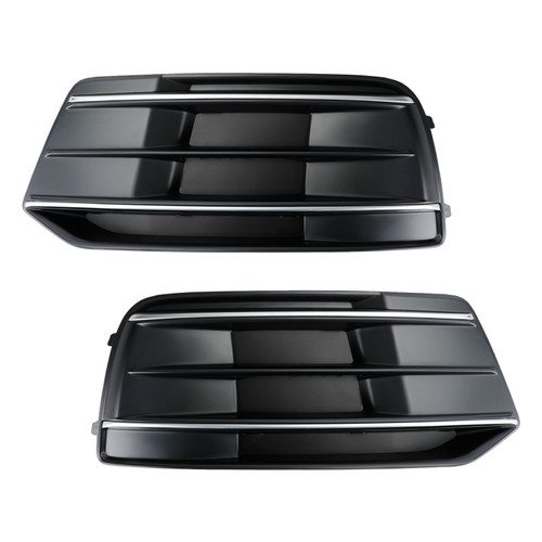 2PCS Front Bumper Cover Grille Bezel Insert Fit Audi Q5 2018-2022 Black/Chrome 2PCS Front Bumper Cover Grille Bezel Insert Fit Audi Q5 2018-2022 Black/Chrome