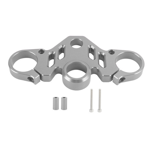CNC Aluminum Upper Front Top Triple Tree Clamp For YAMAHA R15 V4 R15M 2022 Silver CNC Aluminum Upper Front Top Triple Tree Clamp For YAMAHA R15 V4 R15M 2022 Silver