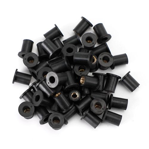 50 Quantity M5 Rubber Well Nut Windscreen & Fairing 5mm Wellnuts Fits 10mm Hole