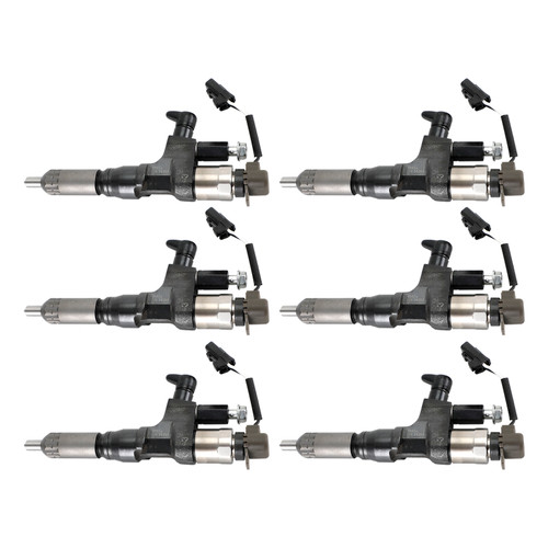 6PCS Fuel Injectors 095000-6593 Fit Hino J08E Kobelco 1984-2018 3.8 4.7 Diesel
