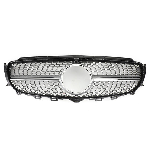 2017-2019 Benz E200 E250 E300 Sedan Diamond Silver Border Front Grille Grill Generic