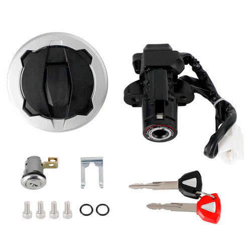 Ignition Key Switch Tank Cap Seat Lock Set For Kawasaki Ninja 400 Z400 2018-2023 Ignition Key Switch Tank Cap Seat Lock Set For Kawasaki Ninja 400 Z400 2018-2023