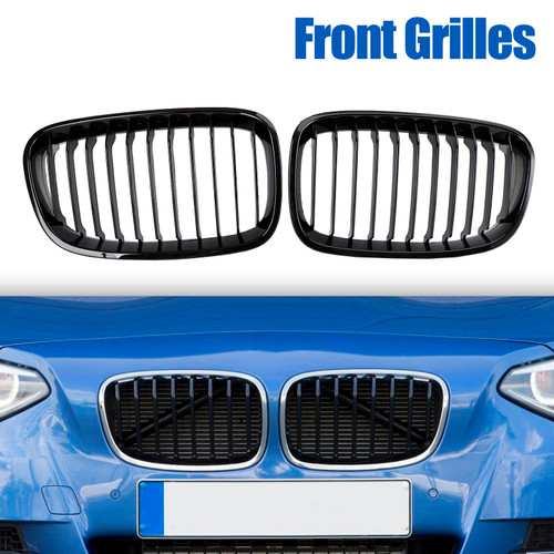 2PCS Front Bumper Kidney Grill Grille Fit BMW 1 Series F20 F21 2012-2014