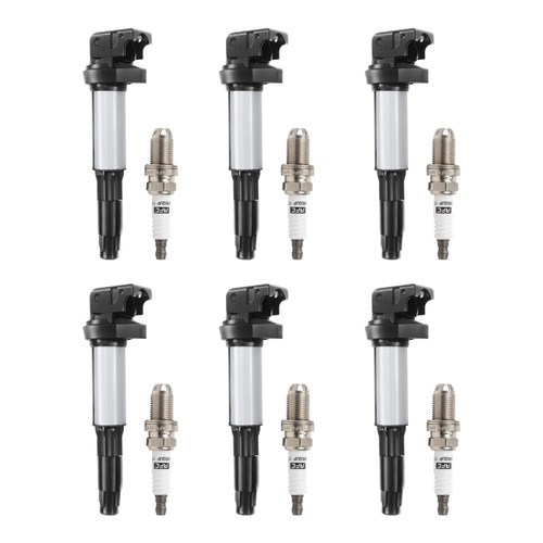 6x Ignition Coil+Spark Plug UF515 UF522 For BMW 325 335 525 530i X5 Z4 2.5L 3.0L