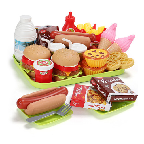 30 Pcs Play Food Pretend Toys Kitchen Set Pretend Food Children Toy Set For Kids