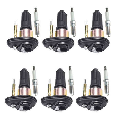 6X Ignition Coils +Spark Plugs UF303 For Chevrolet Trailblazer EXT 4.2L 02-2005