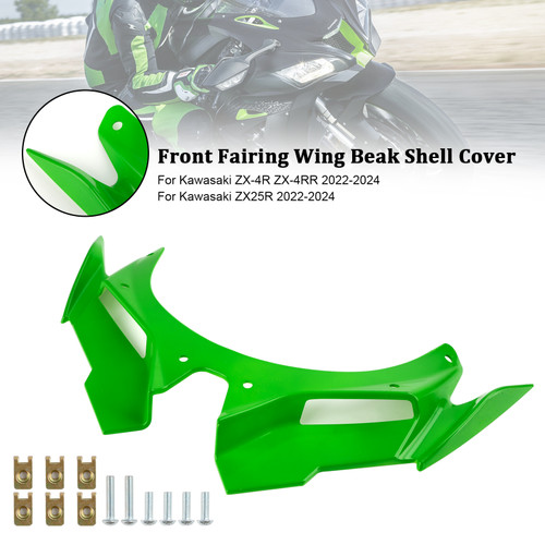 Front Fairing Wing Beak Shell Cover For Kawasaki ZX4R ZX4RR ZX25R 22-24 Green