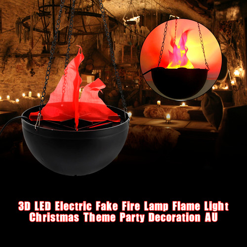 3D LED Electric Fake Fire Lamp Flame Light Christmas Theme Party Decoration AU