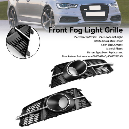 Fog Light Front Bumper Lower Grill 4G0807682AG Fit AUDI A6 4G C7 A6l 2011-18