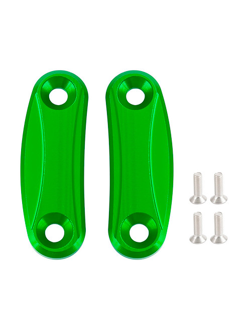 Green mirror delete blanking block off plates fits Kawasaki ZX-10R 2011-2015