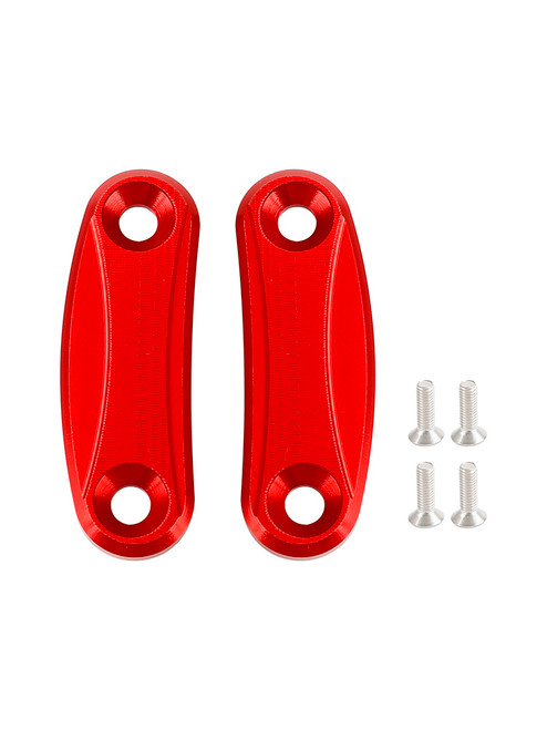 Red mirror delete blanking block off plates fits Kawasaki ZX-10R 2011-2015