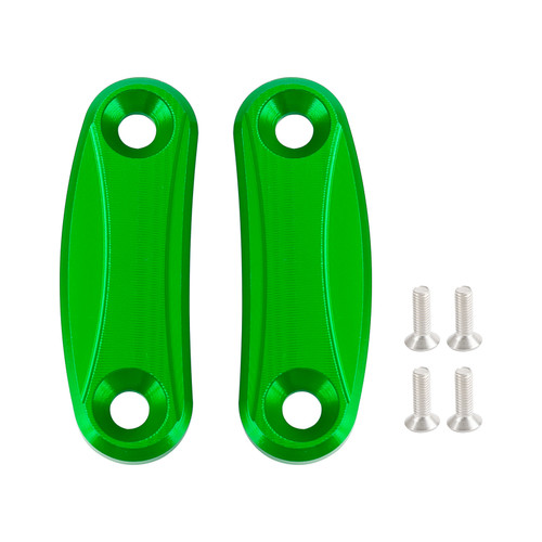 Green mirror delete blanking block off plates fits Kawasaki ZX-10R 2016-2023