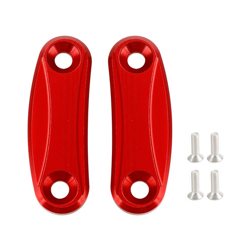 Red mirror delete blanking block off plates fits Kawasaki ZX-10R 2016-2023