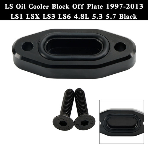 LS Oil Cooler Block Off Plate 1997-2013 LS1 LSX LS3 LS6 4.8L 5.3 5.7 (Black) LS Oil Cooler Block Off Plate 1997-2013 LS1 LSX LS3 LS6 4.8L 5.3 5.7 (Black)