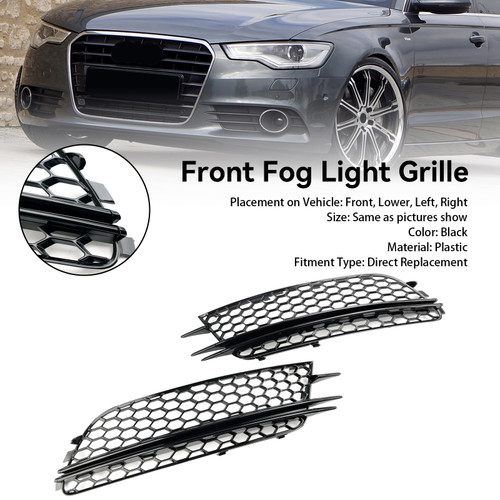 2PCS Front Fog Light Cover Bezel Bumper Grille Fit Audi A6 4G C7 2012-2015 2PCS Front Fog Light Cover Bezel Bumper Grille Fit Audi A6 4G C7 2012-2015