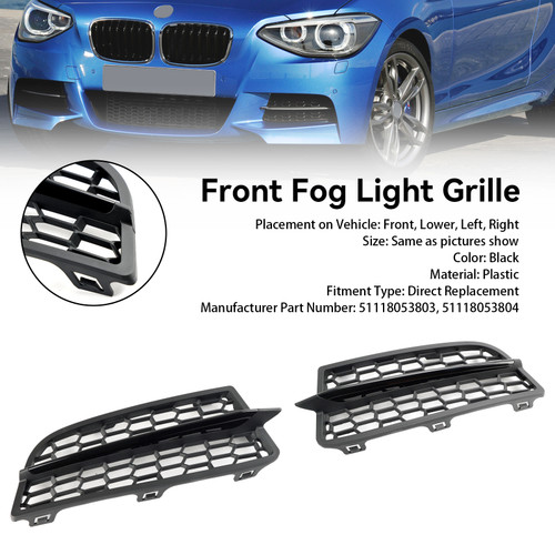 2PCS Front Bumper Fog Light Cover Bezel Grill Grille Fit BMW F20 F21 2011-2015 M