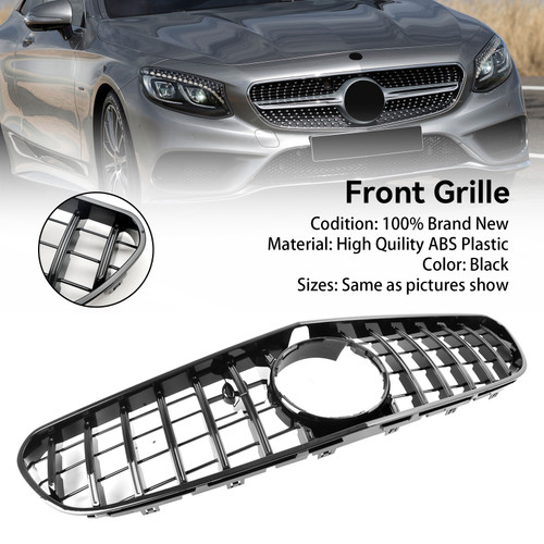 Front Bumper Grille Grill Fit Mercedes Benz W217 S63 AMG 2015-2017 Pre-Facelift Front Bumper Grille Grill Fit Mercedes Benz W217 S63 AMG 2015-2017 Pre-Facelift