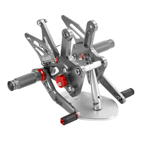 Racing Adjustable Rearsets Foot Pegs Gray For Kawasaki ZX4R ZX4RR 2022-2024 Racing Adjustable Rearsets Foot Pegs Gray For Kawasaki ZX4R ZX4RR 2022-2024