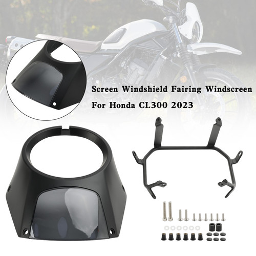 Headlight Windshield Fairing Windscreen For Honda CL300 2023 Black Headlight Windshield Fairing Windscreen For Honda CL300 2023 Black