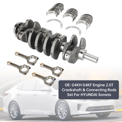 2012-2016 Hyundai Genesis Coupe Kia Optima Sorento 2.0L G4KH G4KF Engine 2.0T Crankshaft & Connecting Rods Set 231112G400, 235102G430, 235102G440, 21020-2G000, 23060-2G000, 21020-25100 Generic