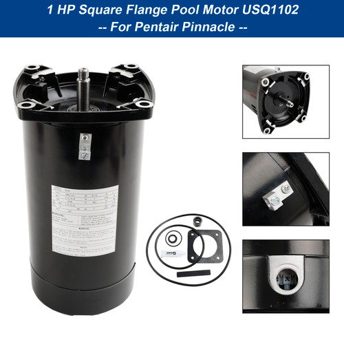 USQ1102 1 HP Square Flange Pool Pump Motor and Seal Kit For Pentair Pinnacle