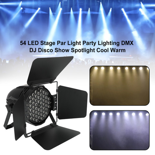 54 LED Stage Par Light Party Lighting DMX DJ Disco Show Spotlight Cool Warm