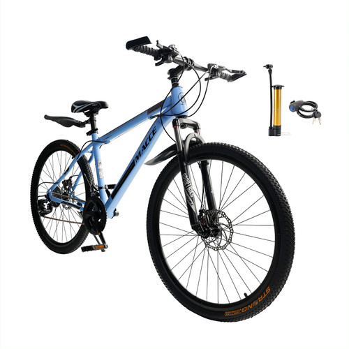 26" wheels 27 speed double disc brake mountain bike MTB for adults Blue