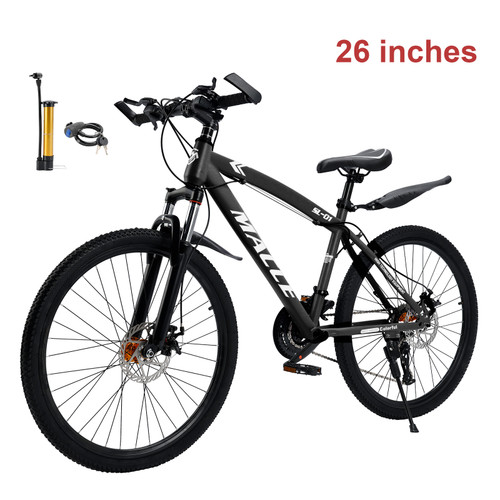 26" Black 27 speed double disc brake Suspension Fork mountain bike MTB for adult