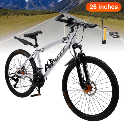 26" White 27 speed double disc brake Suspension Fork mountain bike MTB for adult