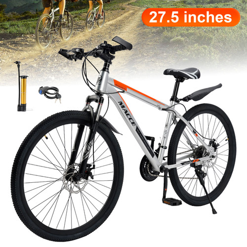 27.5 inch 27 speed double disc brake mountain bike MTB bicycle For adults With Cup holder Fender Silver