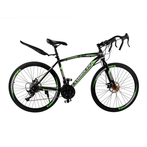 26 inch 27 speed Road Bike Racing Bicycle 700C For Adult With Fender Cup holder Black/Green