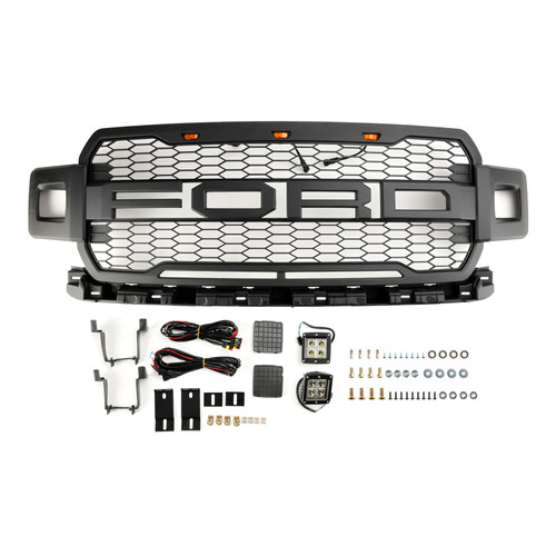2018-2020 Ford F150 Front Bumper Grill Grille W/ LED Super Duty