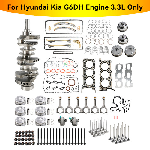 2013-2019 Hyundai Santa Fe 3.3L Engine Rebuild Overhaul Kit w/ Crankshaft Rods Timing 21020-3C410 23110-3CFA0 Generic