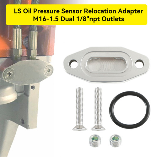 LS series GM V8 engines 1/8" NPT Oil Feed Line Adapter Plate 551533 Generic LS series GM V8 engines 1/8" NPT Oil Feed Line Adapter Plate 551533 Generic