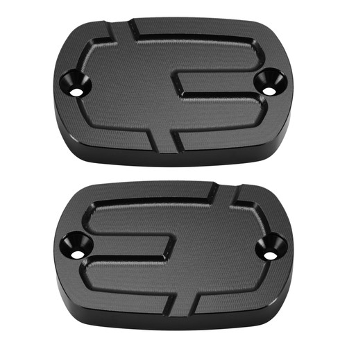 2004-2024 Yamaha TMax 500 530 560 CNC Brake Fluid Reservoir Caps Kit Black Generic