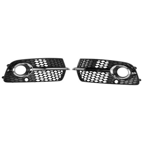 2013-2017 Audi Q5 S-Line SQ5 Front Bumper Fog Light Grille Gloss Black Chrome Generic 2013-2017 Audi Q5 S-Line SQ5 Front Bumper Fog Light Grille Gloss Black Chrome Generic