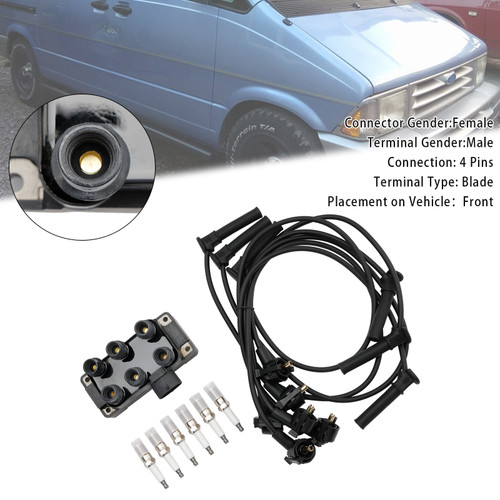 1990-2010 Ford Aerosta Aerostar E-150 250 Explorer F-150 Ignition Coil+6 Spark plug+6 Wire FD480 Generic