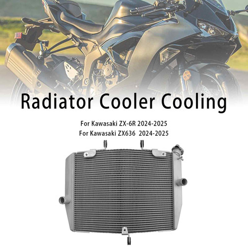 2024-2025 Kawasaki ZX-6R ZX636 Radiator Cooling Engine Cooler Silver Generic 2024-2025 Kawasaki ZX-6R ZX636 Radiator Cooling Engine Cooler Silver Generic