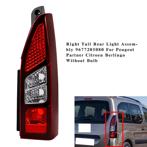 2012-2018 Citroen Berlingo Mk2 Van(Rear Vertical Door Models)3 Right Tail Rear Light Assembly 9677205080 Generic 2012-2018 Citroen Berlingo Mk2 Van(Rear Vertical Door Models)3 Right Tail Rear Light Assembly 9677205080 Generic