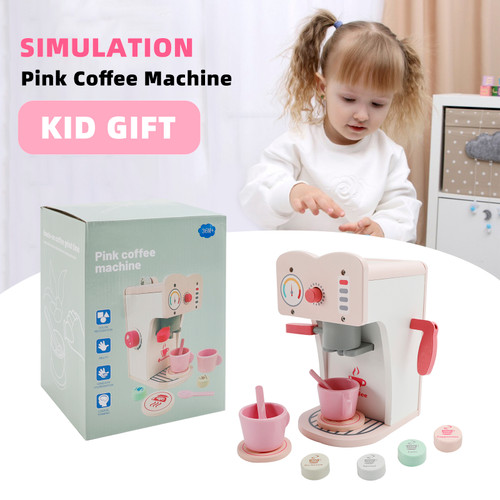 Simulation Pink Coffee Machine Play Kitchen Dishes Set Pretend Toy Kid Gift Simulation Pink Coffee Machine Play Kitchen Dishes Set Pretend Toy Kid Gift
