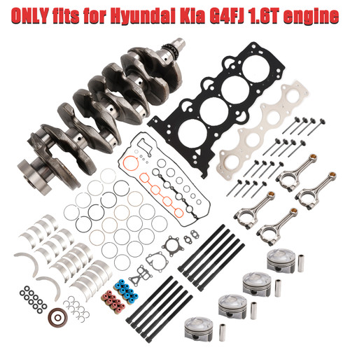 2011-on Hyundai Accent Verna Elantra i30 Kona G4FJ 1.6T Engine Overhaul Rebuild Kit Pistons Rods Gasket Kit Generic